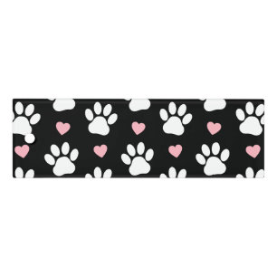 Pattern Of Paws, Dog Paws, White Paws, Pink Hearts Ruler