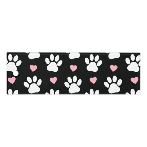 Pattern Of Paws Dog Paws White Paws Pink Hearts Ruler