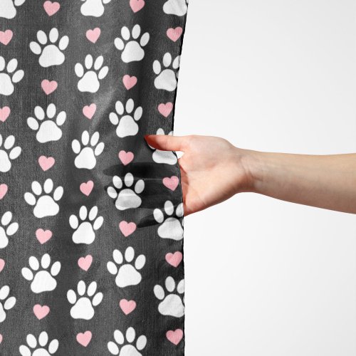 Pattern Of Paws Dog Paws White Paws Pink Hearts Scarf