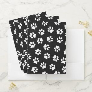 Pattern Of Paws, Dog Paws, White Paws Pocket Folder