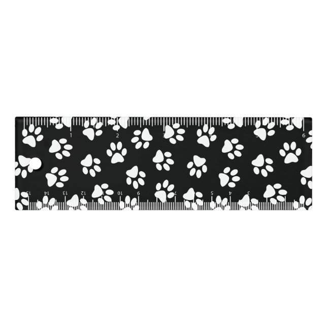 Pattern Of Paws, Dog Paws, White Paws Ruler (Front)