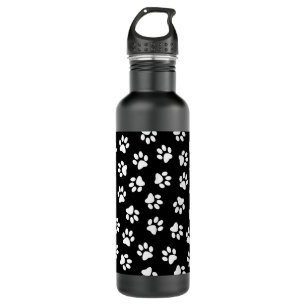 Pattern Of Paws, Dog Paws, White Paws Stainless Steel Water Bottle