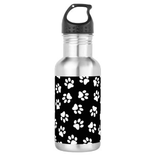 Pattern Of Paws, Dog Paws, White Paws Stainless Steel Water Bottle