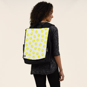 Pattern Of Paws, Dog Paws, Yellow Paws Backpack