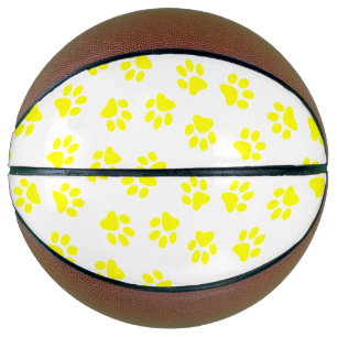 Pattern Of Paws, Dog Paws, Yellow Paws Basketball