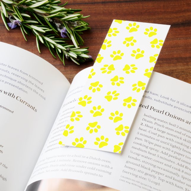 Pattern Of Paws, Dog Paws, Yellow Paws Bookmarks (Book)