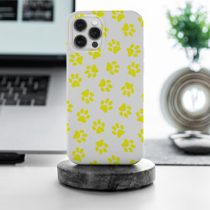 Pattern Of Paws, Dog Paws, Yellow Paws iPhone 15 Pro Max Case