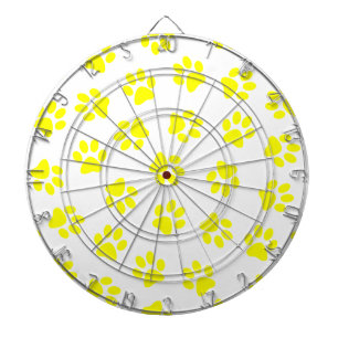 Pattern Of Paws, Dog Paws, Yellow Paws Dart Board