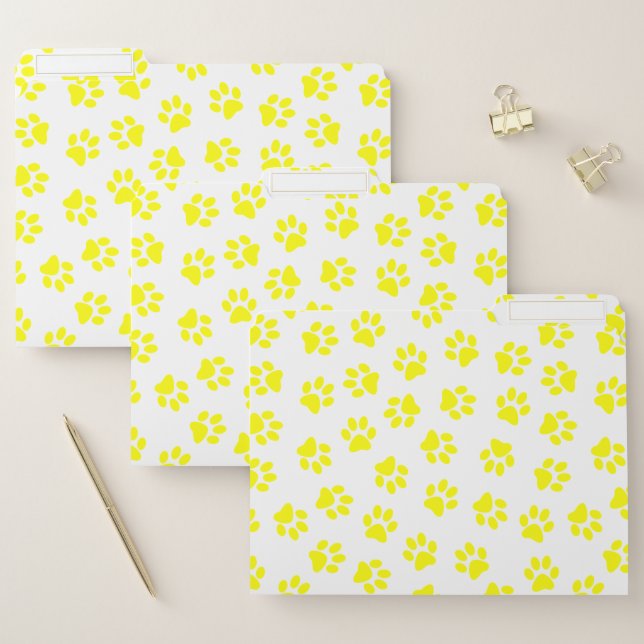 Pattern Of Paws, Dog Paws, Yellow Paws File Folder (Set)