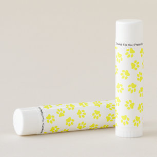 Pattern Of Paws, Dog Paws, Yellow Paws Lip Balm