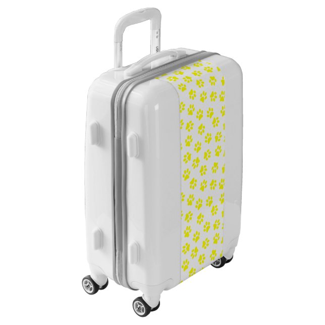 Pattern Of Paws, Dog Paws, Yellow Paws Luggage (Rotated Left)