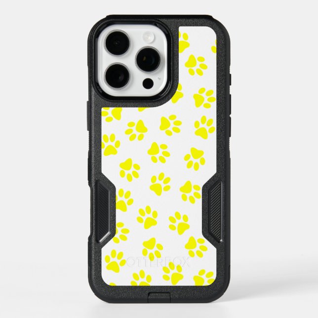 Pattern Of Paws, Dog Paws, Yellow Paws Otterbox iPhone Case (Back)