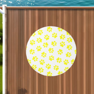 Pattern Of Paws, Dog Paws, Yellow Paws Outdoor Rug
