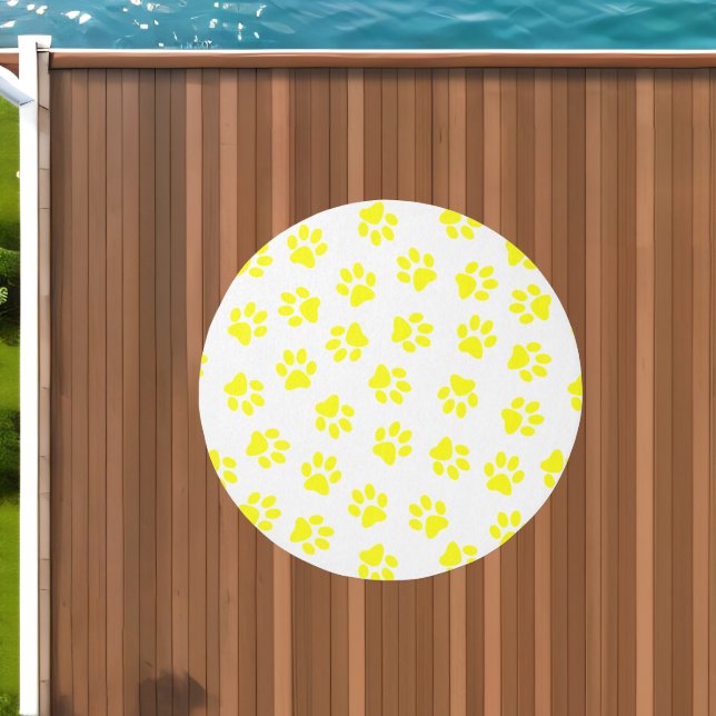 Pattern Of Paws, Dog Paws, Yellow Paws Outdoor Rug (Insitu (Outdoor 1))