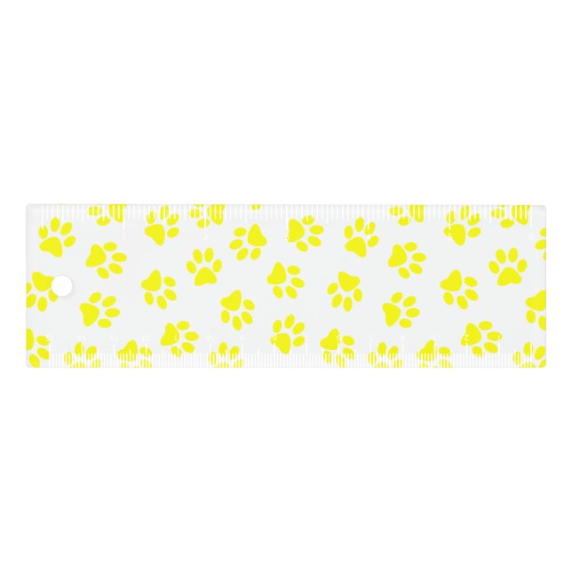 Pattern Of Paws, Dog Paws, Yellow Paws Ruler (Front)