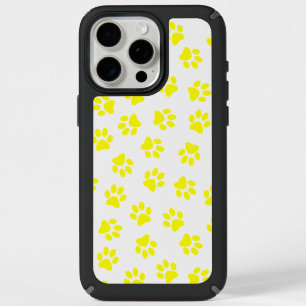 Pattern Of Paws, Dog Paws, Yellow Paws iPhone 15 Pro Max Case
