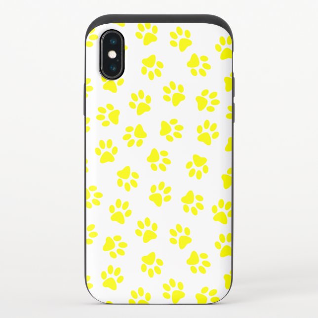 Pattern Of Paws, Dog Paws, Yellow Paws Uncommon iPhone Case (Back)