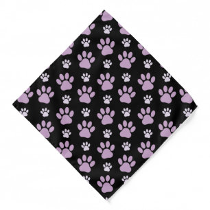 Pattern Of Paws, Lilac Paws, Dog Paws, Paw Prints Bandana