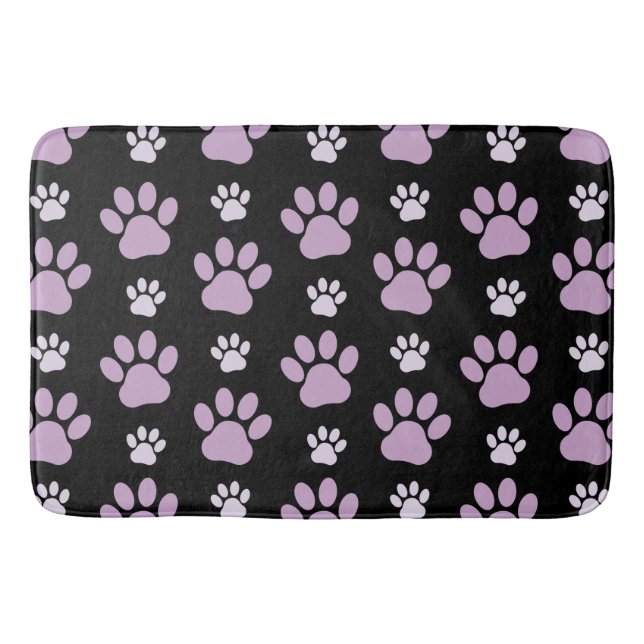 Pattern Of Paws, Lilac Paws, Dog Paws, Paw Prints Bath Mat (Front)