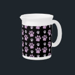 Pattern Of Paws, Lilac Paws, Dog Paws, Paw Prints Beverage Pitcher<br><div class="desc">Cute,  fun and adorable pattern with lilac and purple paws. Modern and trendy gift,  perfect for the dog lover in your life.</div>