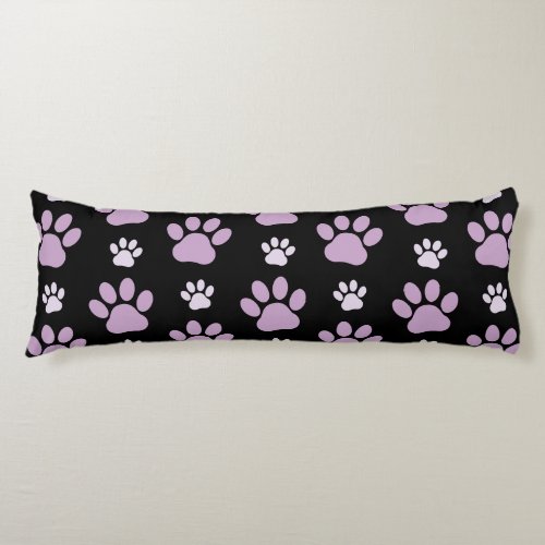 Pattern Of Paws Lilac Paws Dog Paws Paw Prints Body Pillow