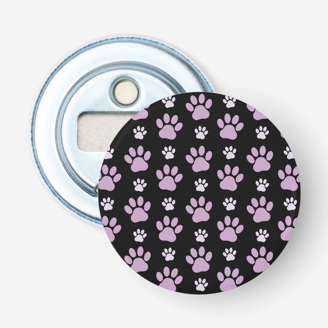 Pattern Of Paws, Lilac Paws, Dog Paws, Paw Prints Bottle Opener (Front)