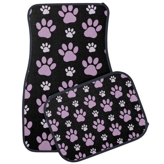 Pattern Of Paws, Lilac Paws, Dog Paws, Paw Prints Car Floor Mat (Set)