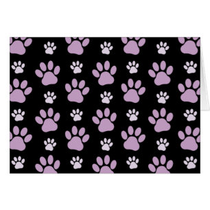 Pattern Of Paws, Lilac Paws, Dog Paws, Paw Prints Cards