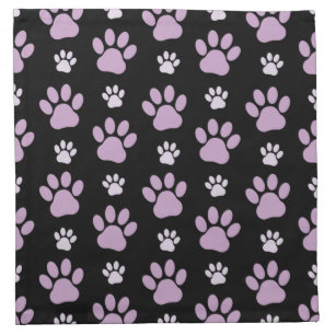 Pattern Of Paws, Lilac Paws, Dog Paws, Paw Prints Cloth Napkin