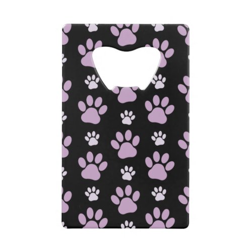 Pattern Of Paws Lilac Paws Dog Paws Paw Prints Credit Card Bottle Opener