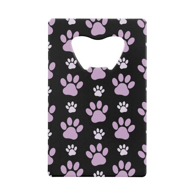Pattern Of Paws, Lilac Paws, Dog Paws, Paw Prints Credit Card Bottle Opener (Front)