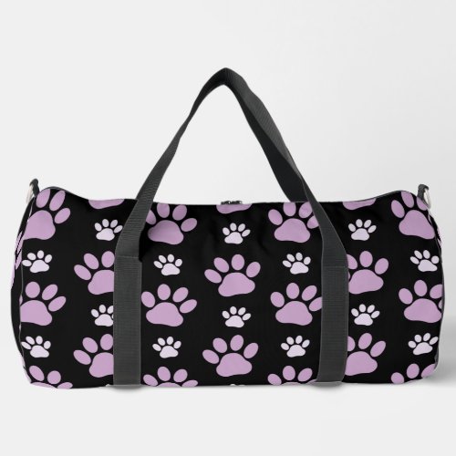Pattern Of Paws Lilac Paws Dog Paws Paw Prints Duffle Bag