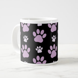 Pattern Of Paws, Lilac Paws, Dog Paws, Paw Prints Giant Coffee Mug