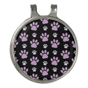 Pattern Of Paws, Lilac Paws, Dog Paws, Paw Prints Golf Hat Clip