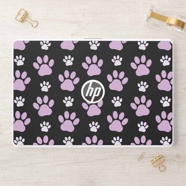 Pattern Of Paws, Lilac Paws, Dog Paws, Paw Prints HP Laptop Skin (Desk)