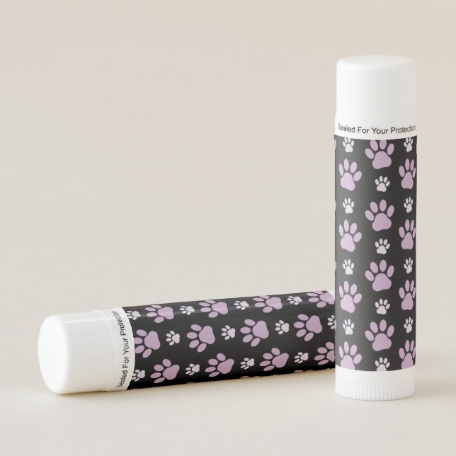 Pattern Of Paws, Lilac Paws, Dog Paws, Paw Prints Lip Balm (Front)