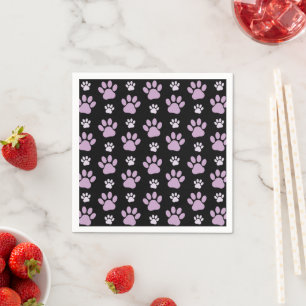 Pattern Of Paws, Lilac Paws, Dog Paws, Paw Prints Napkins