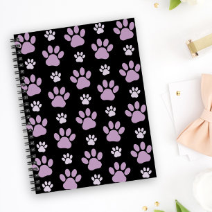 Pattern Of Paws, Lilac Paws, Dog Paws, Paw Prints Notebook