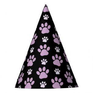 Pattern Of Paws, Lilac Paws, Dog Paws, Paw Prints Party Hat