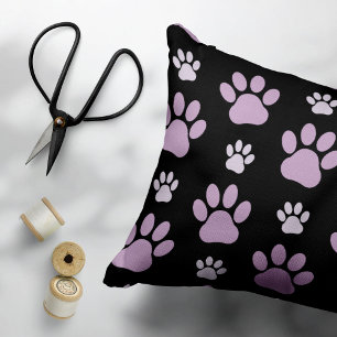 Pattern Of Paws, Lilac Paws, Dog Paws, Paw Prints Pillow Case
