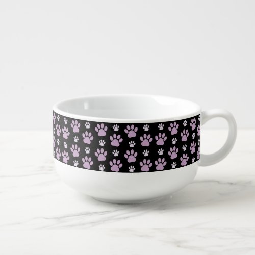 Pattern Of Paws Lilac Paws Dog Paws Paw Prints Soup Mug