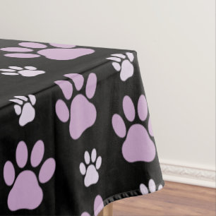 Pattern Of Paws, Lilac Paws, Dog Paws, Paw Prints Tablecloth