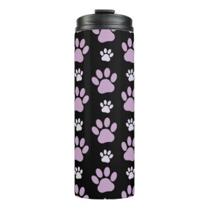 Pattern Of Paws, Lilac Paws, Dog Paws, Paw Prints Thermal Tumbler