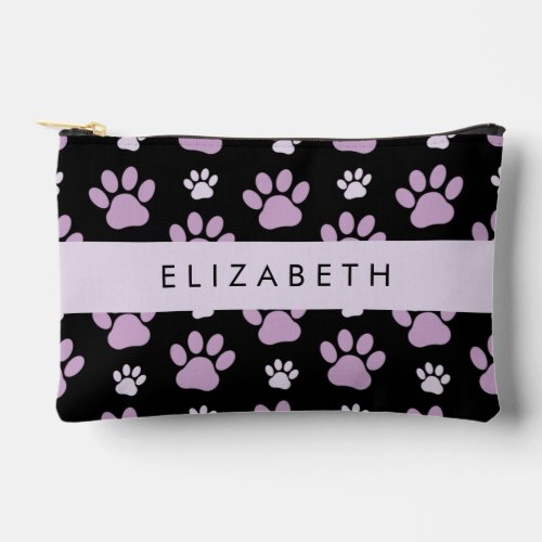 Pattern Of Paws Lilac Paws Dog Paws Your Name Accessory Pouch