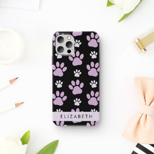Pattern Of Paws, Lilac Paws, Dog Paws, Your Name iPhone 12 Pro Case