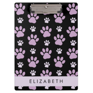 Pattern Of Paws, Lilac Paws, Dog Paws, Your Name Clipboard