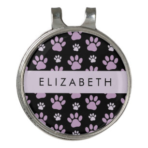 Pattern Of Paws, Lilac Paws, Dog Paws, Your Name Golf Hat Clip