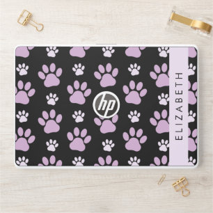 Pattern Of Paws, Lilac Paws, Dog Paws, Your Name HP Laptop Skin
