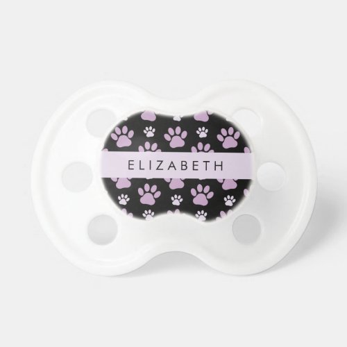 Pattern Of Paws Lilac Paws Dog Paws Your Name Pacifier