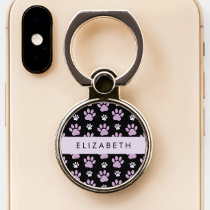 Pattern Of Paws, Lilac Paws, Dog Paws, Your Name Phone Ring Stand